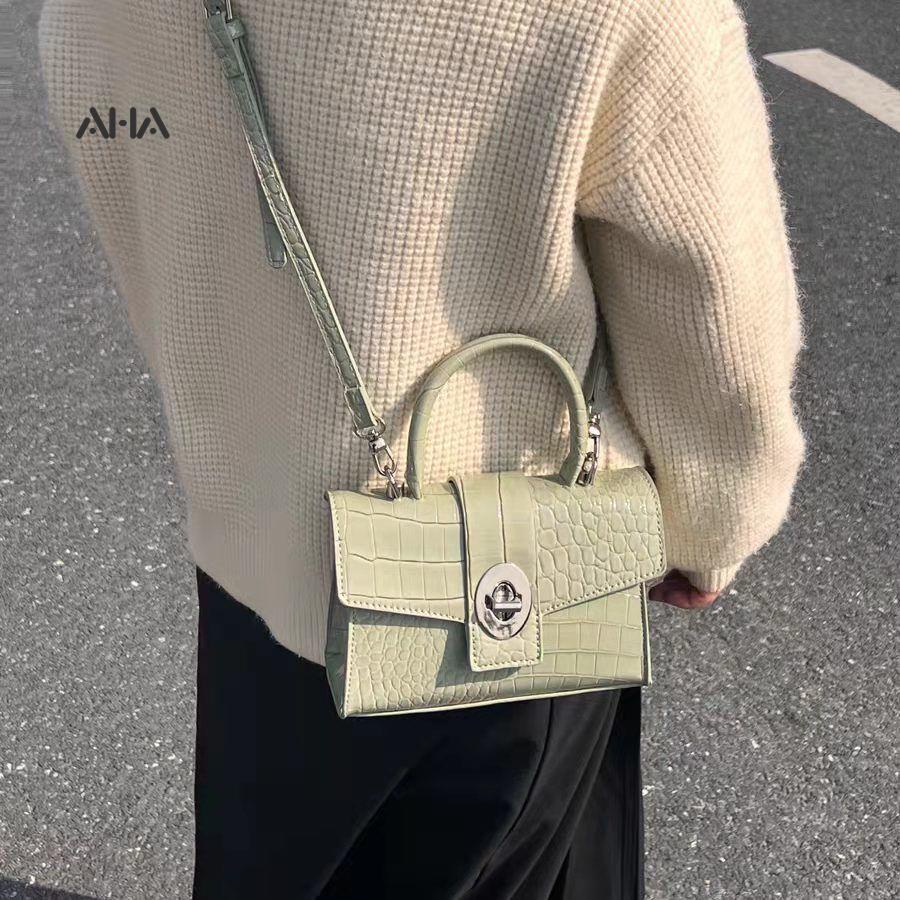 AHA OFFICIAL Túi đeo chéo AHA giả da cá sấu thời trang cho nữ