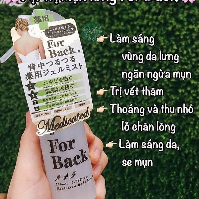 Gel mụn lưng For Back dạng xịt 100ml xuất xứ Nhật Bản