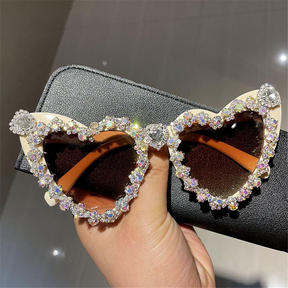 BSUNS Kính Mát Hình Trái Tim Lấp Lánh Phong Cách Vintage Cho Nữ