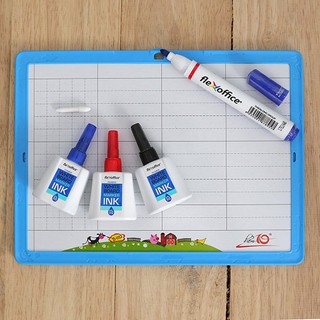 Combo 6 Bình mực bút lông bảng FlexOffice FO-WBI02 (Mực xanh)