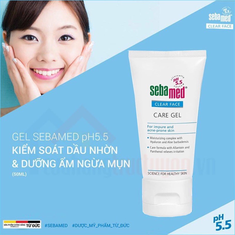 Gel dưỡng ẩm ngừa mụn Sebamed care gel 50ml