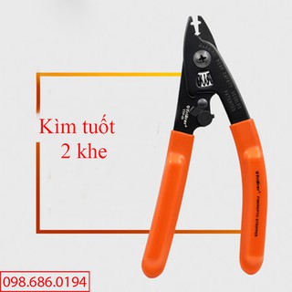 Kìm tuốt sợi quang 2 lỗ - Kìm tuốt triber màu cam