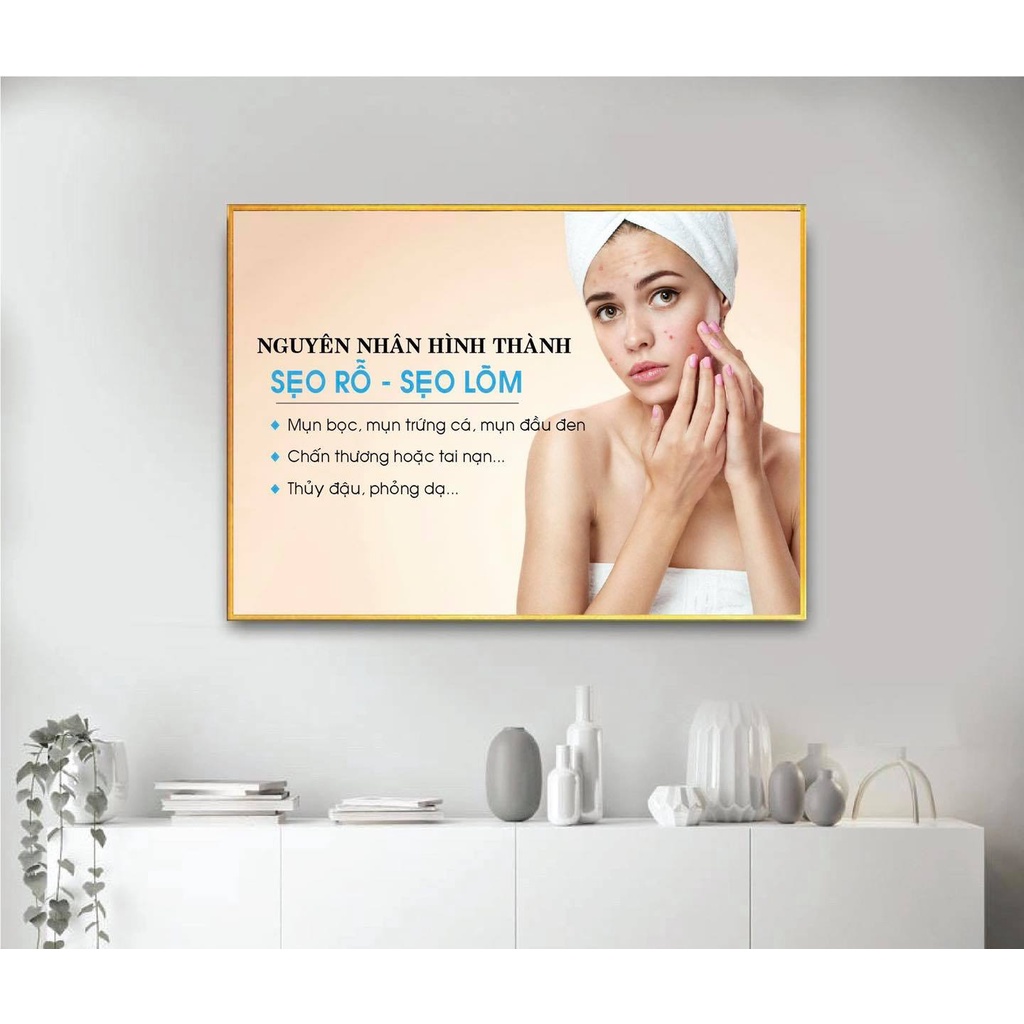 Tranh sang trọng và hiện đại cho spa- chăm sóc da -thẩm mỹ viện kích thước khung tranh  theo yêu cầu