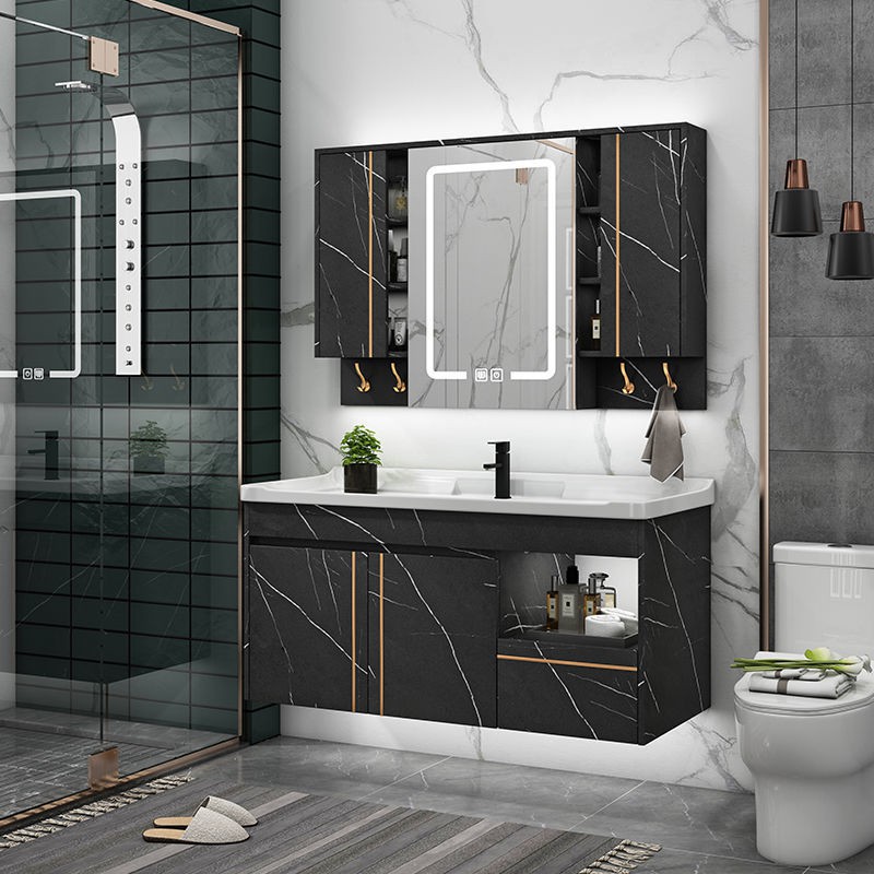 Bảng đá thông minh sang trọng nhẹ nhàng gỗ rắn phòng tắm tủ nhà vệ sinh bồn rửa mặt kết hợp | BigBuy360 - bigbuy360.vn