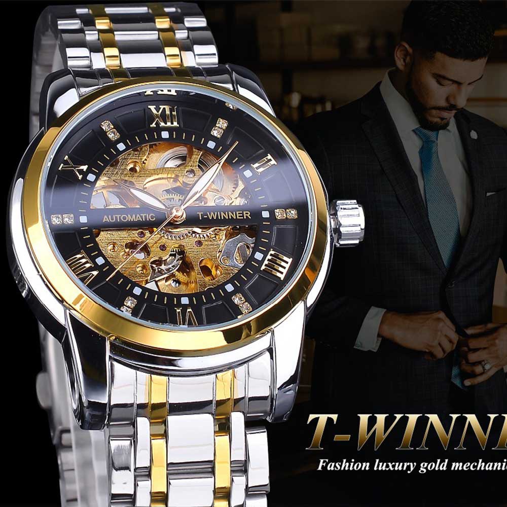 Đồng hồ cơ lộ máy thiết kế lưới thời trang cao cấp cho nam | BigBuy360 - bigbuy360.vn