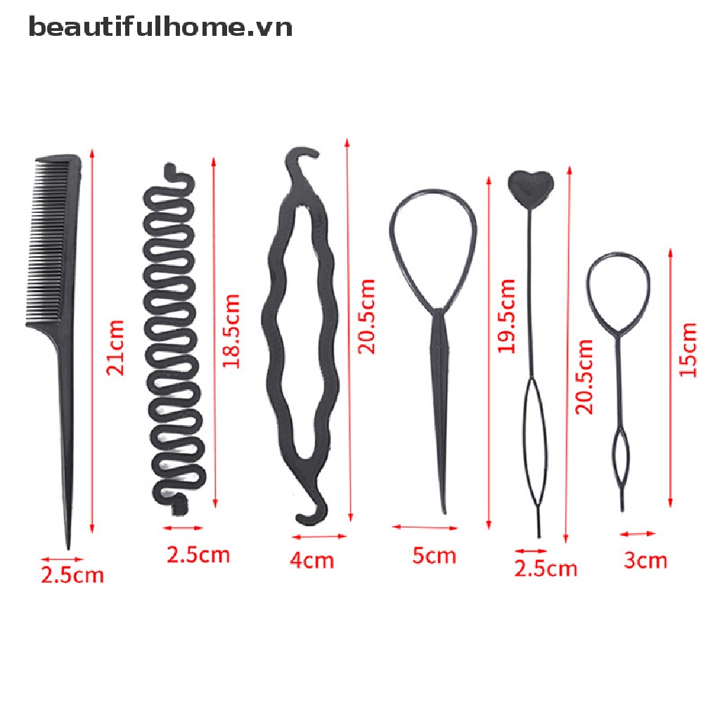 Bộ 6 Dụng Cụ Hỗ Trợ Tạo Kiểu Tóc Tiện Lợi