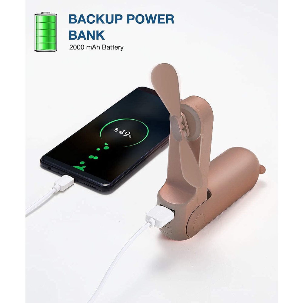 Quạt mini sạc usb Cầm Tay Có Thể Gập Lại Tiện Dụng
