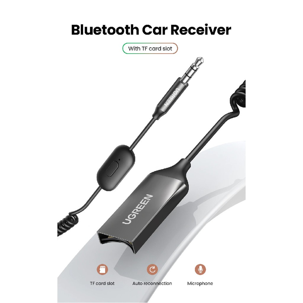 Bộ thu Bluetooth 5.0 tích hợp mic đàm thoại UGREEN CM309 70601 - Hàng phân phối chính hãng - Bảo hành 18 tháng
