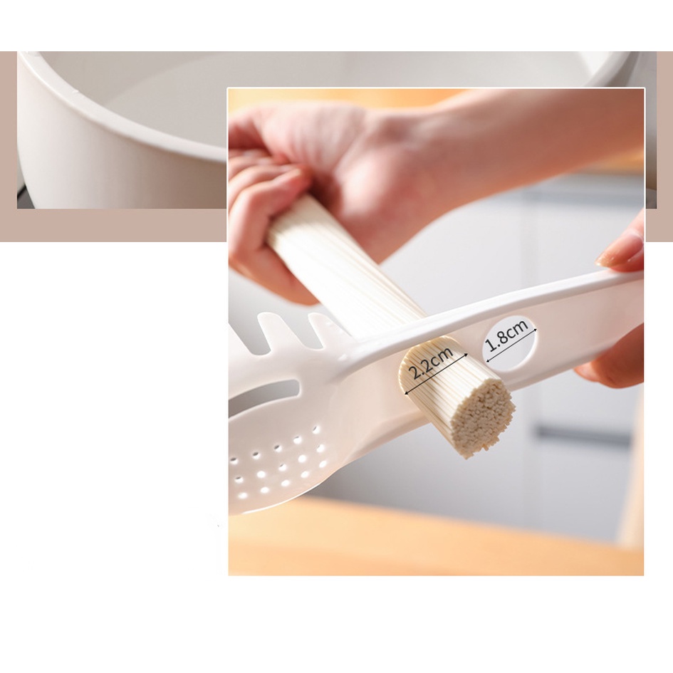 Muỗng Múc Mì Chống Bỏng Tay Cầm Dài Màu Trắng Đa Năng