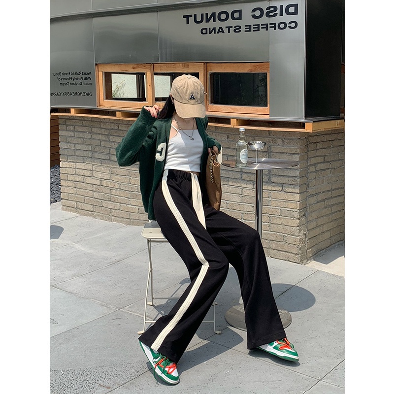 Porozi  Quần dài thể thao  ống rộng phong cách Hàn Quốc