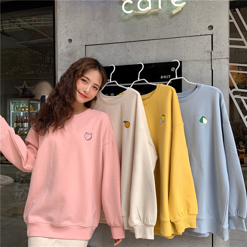 FREESHIP Áo nỉ sweater hoa quả unisex