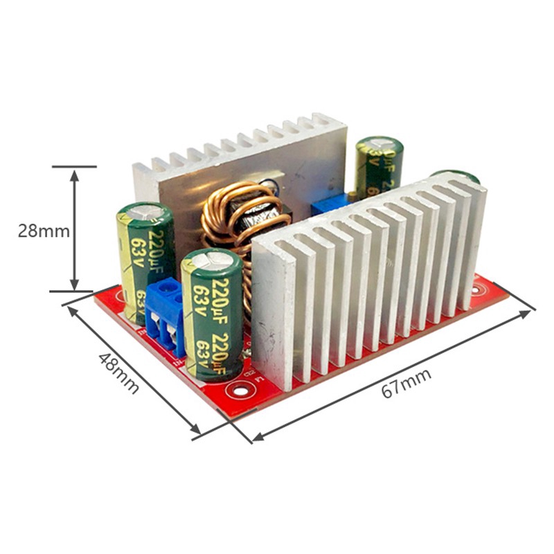 Module tăng áp 8.5-50V sang 10-60V CC 400W 15A tích hợp LED