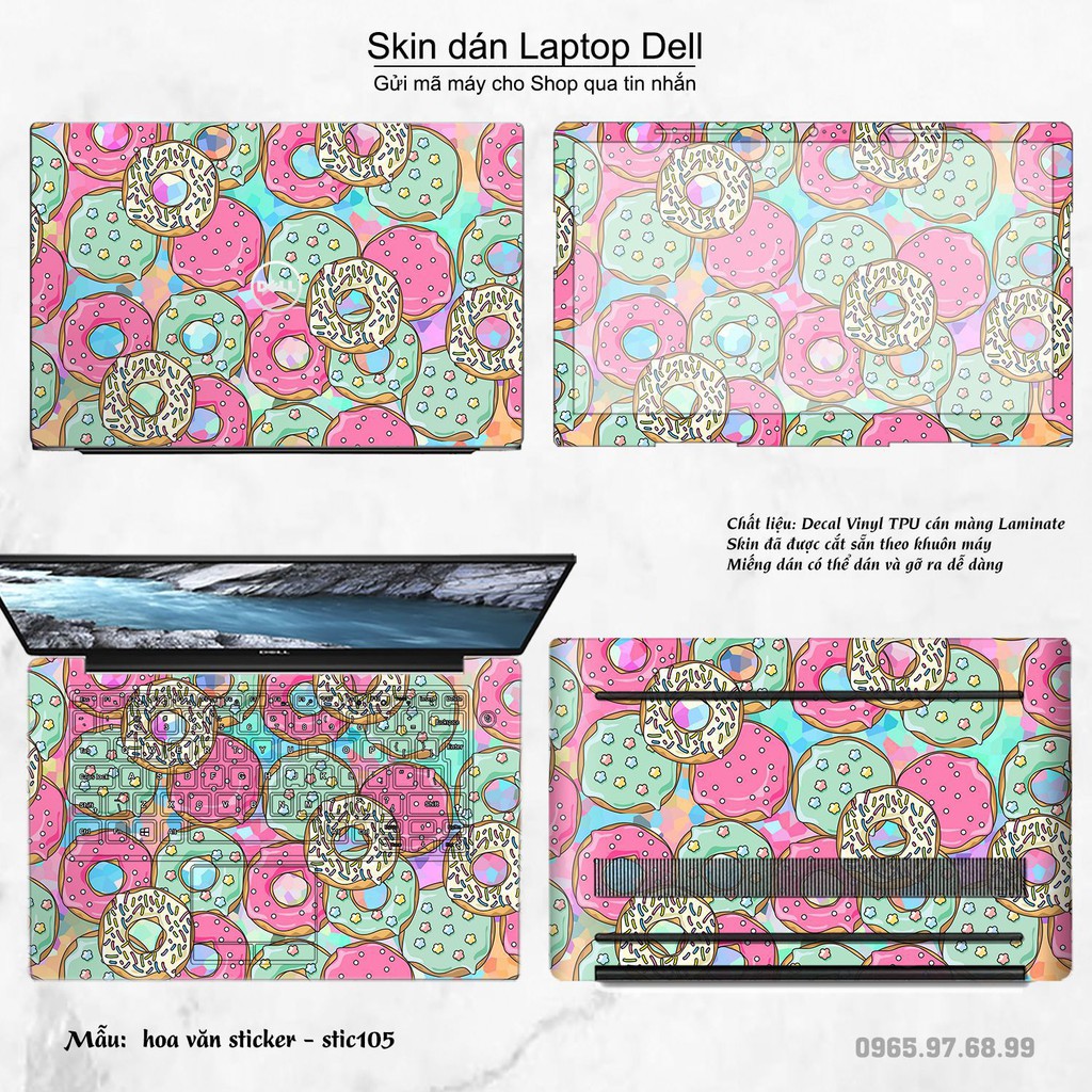 Skin dán Laptop Dell in hình Hoa văn sticker _nhiều mẫu 18 (inbox mã máy cho Shop)