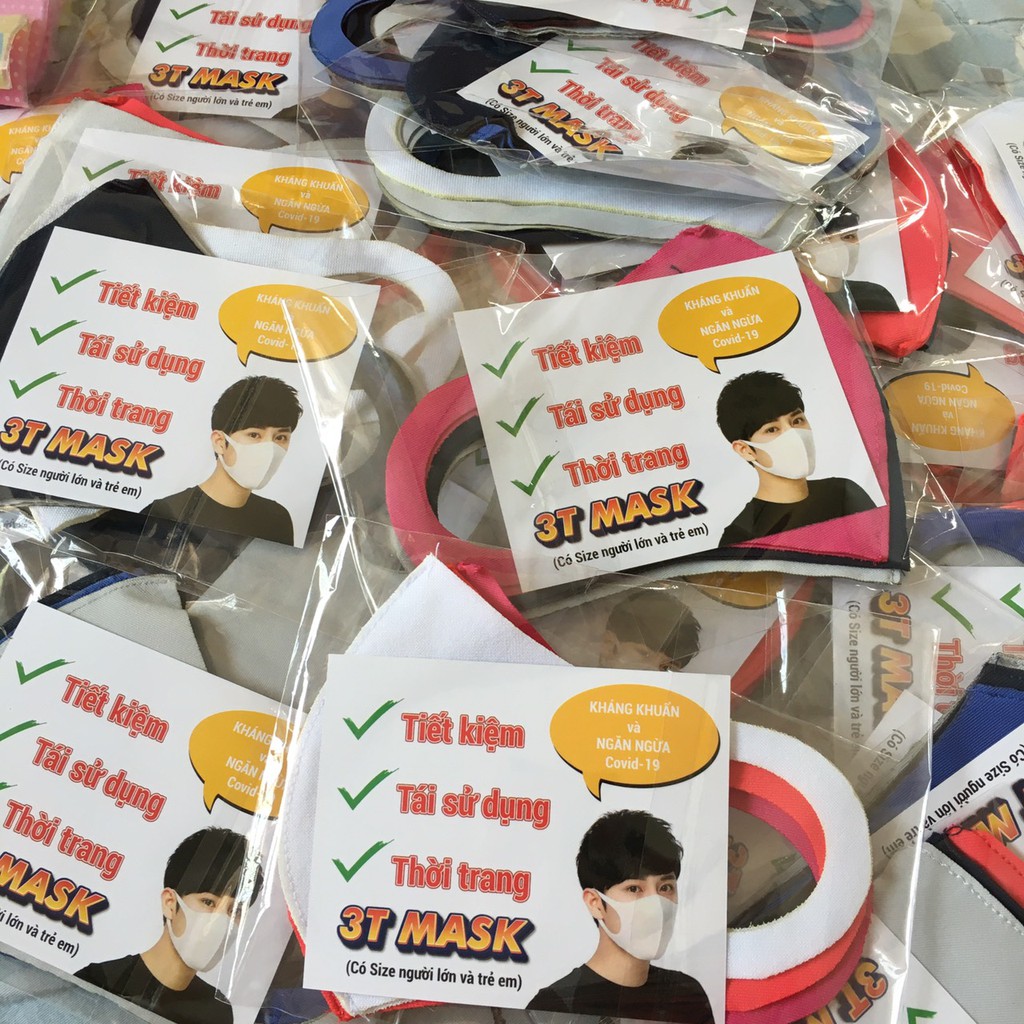 Set 3 khẩu trang vải kháng khuẩn người lớn & em bé | BigBuy360 - bigbuy360.vn
