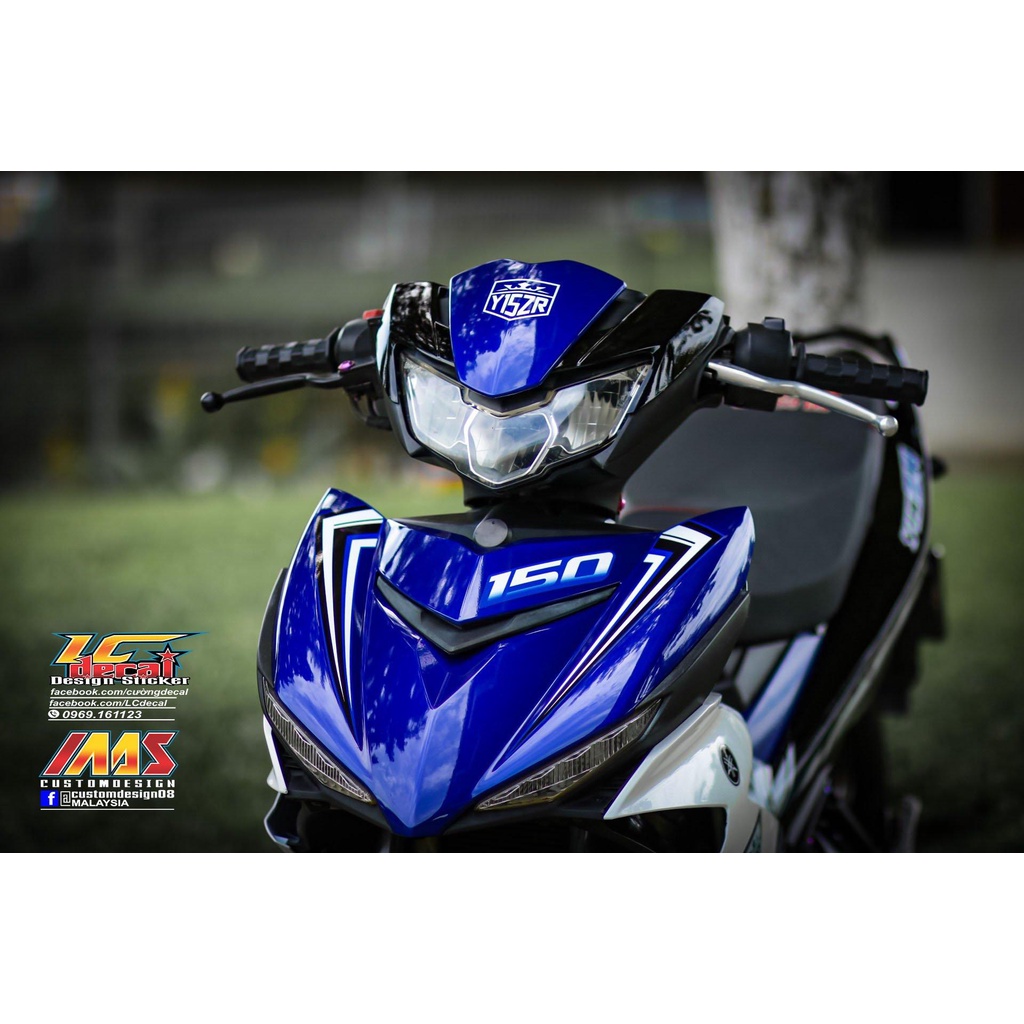 [Siêu Sale] Tem Decal Rời mẫu Y15ZR xanh GP cho Exciter 150 trắng đen - tem chuẩn form không bay màu