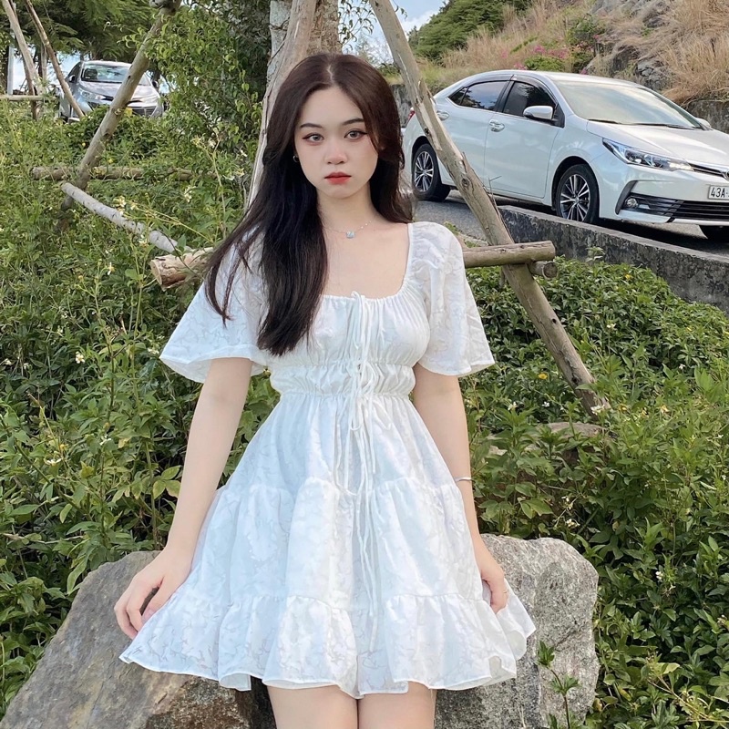 MINA DRESS - Đầm xoè nhún ngực - AIMEE