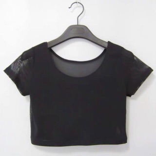 Áo lưới croptop mặc trong áo váy gile
