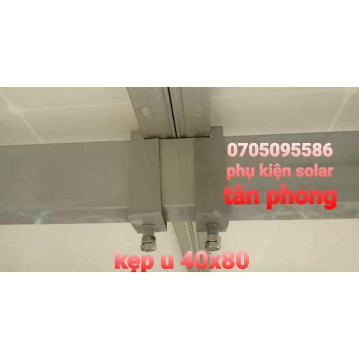 Bát u 40x40mm kẹp dưới pin năng lượng mặt trời