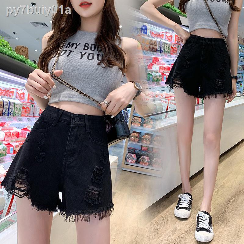 2021 mùa xuân, hè và thu mới phong cách Hàn Quốc quần short denim khoét lỗ hợp thời trang dành cho trẻ em cạp ca