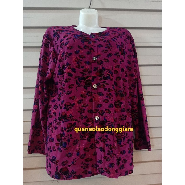 Áo nhung ép hoa dập nổi ánh nhũ sang trọng loại đẹp