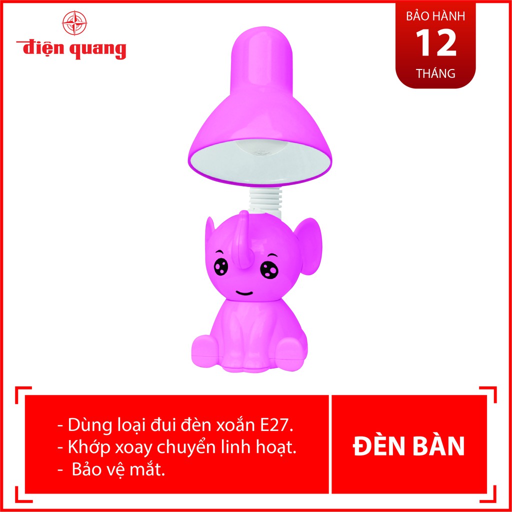 Đèn bàn bảo vệ thị lực Điện Quang ĐQ DKL18 B (Kiểu con voi, bóng led warmwhite)