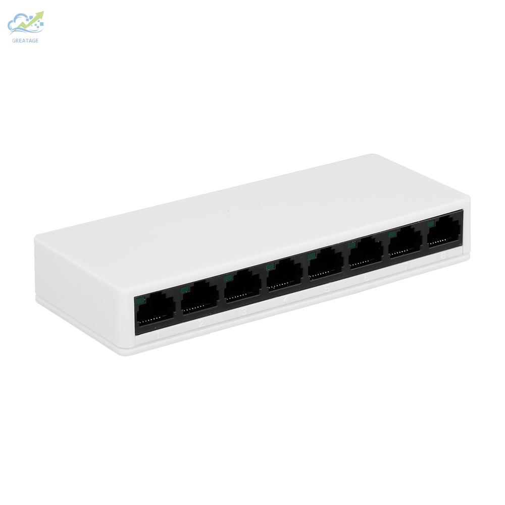 g☼SW08 8-Port Switch Gigabit 10/100Mbps Ethernet Switch Splitter Home Office  US Plug