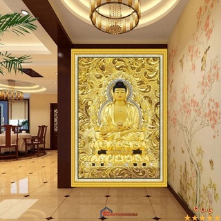 Tranh đính đá phật a di đà 50cm x 70cm