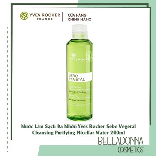 (Sale 47% - hsd 2022) Nước Làm Sạch Da Nhờn Yves Rocher Sebo Vegetal Cleansing Purifying Micellar Water 200ml
