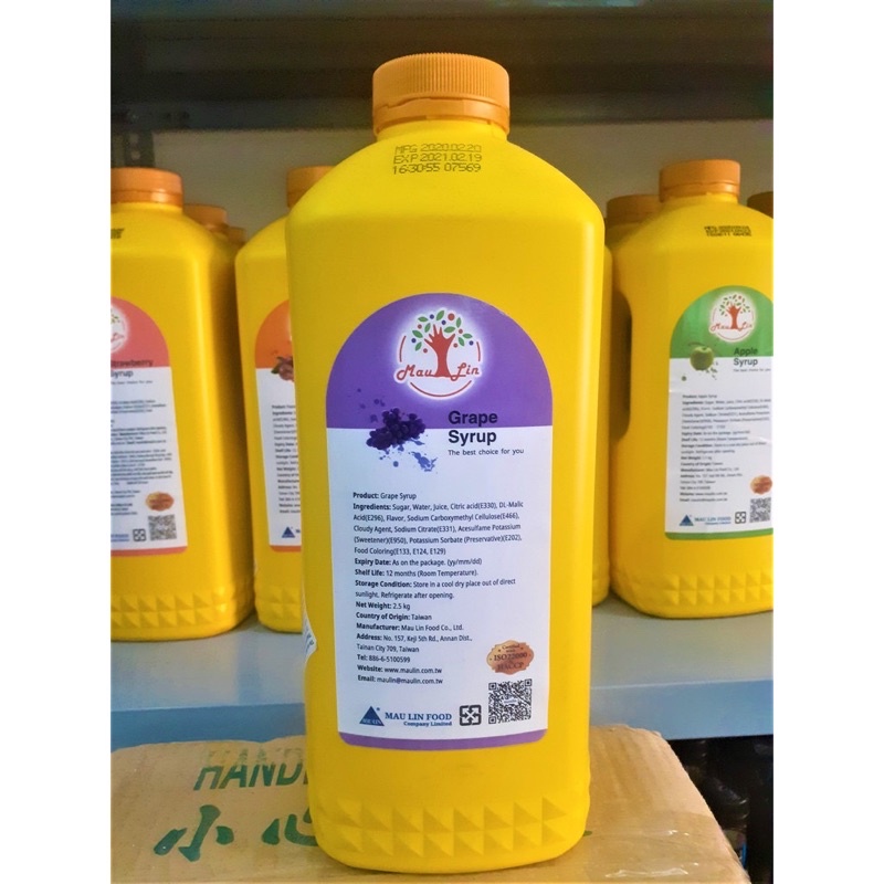 Siro Maulin hương Nho đen can 2,5kg