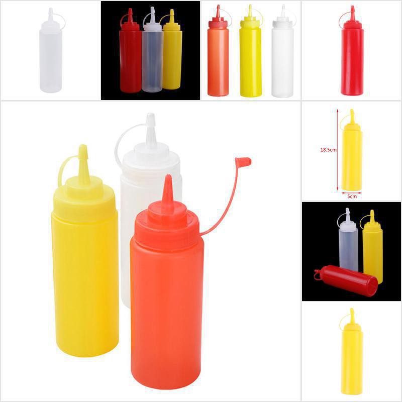 Bình Nhựa Đựng Dầu Ăn / Giấm Dạng Bóp 8oz Tiện Dụng Cho Nhà Bếp