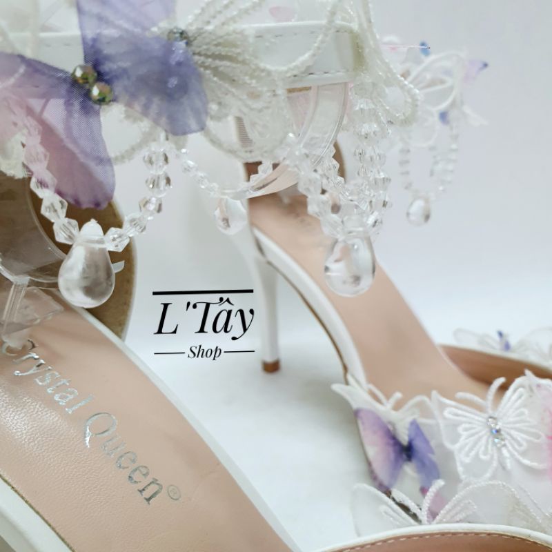 Giày Cưới-Giày Cô Dâu Thiết Kế Bởi L'TâyGiày Hồ Điệp Đa Sắc
