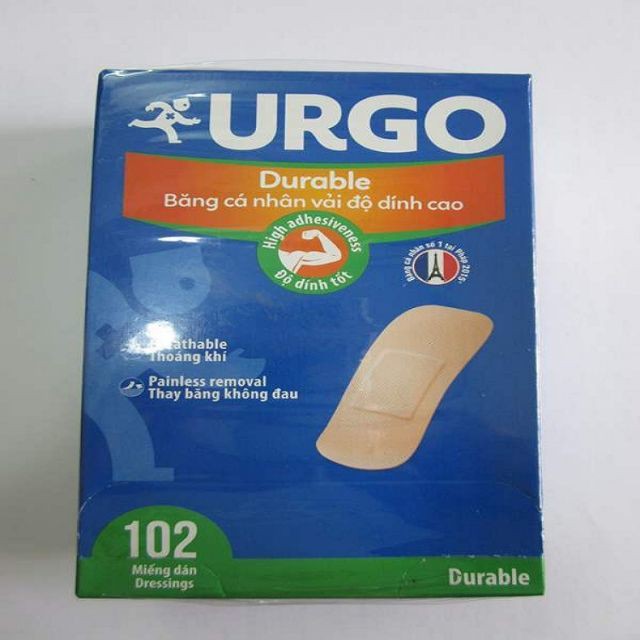 [CHÍNH HÃNG] Băng keo lụa cá nhân Thái Lan Urgo 2x6 cm thông thoáng, độ dính cao, co giãn tốt, bảo vệ các vết thương nhỏ