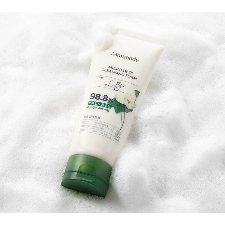 SỮA RỬA MẶT HOA SEN MAMONDE LOTUS MICRO DEEP CLEANSING FOAM
