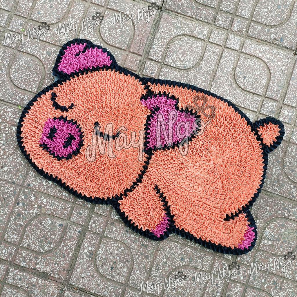 Thảm lau chân hình thú dễ thương size lớn siêu thấm hút, thảm trang trí thủ công