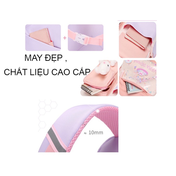 Ba lô học sinh bé gái siêu nhẹ chống nước cao cấp phong cách mới