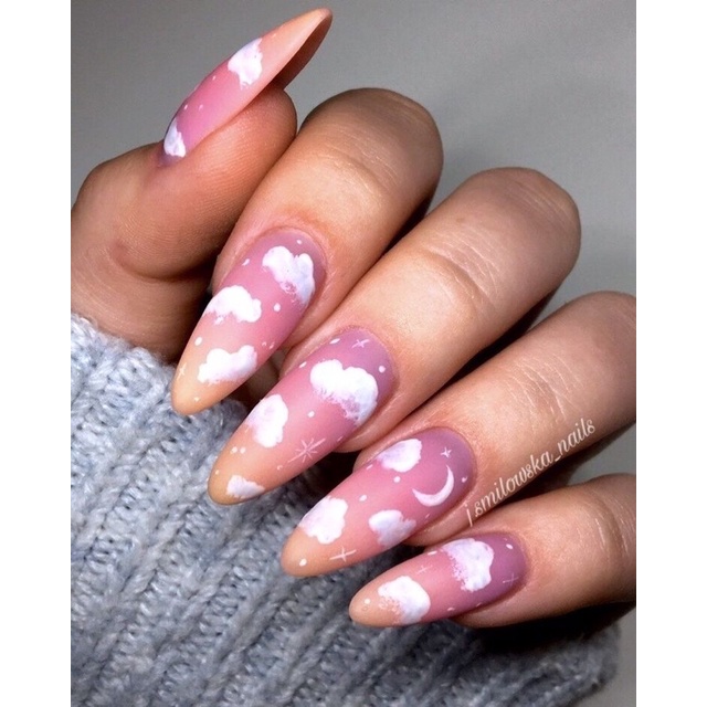 💅 Móng úp thiết kế mẫu đám mây - Làm móng giả theo yêu cầu