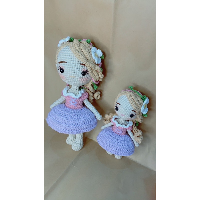 Búp bê móc len Amigurumi cao cấp Rapunzel - Amimee handmade