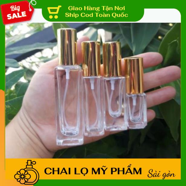 Lọ Chiết Nước Hoa ❤ SIÊU RẺ ❤ Lọ chiết nước hoa vuông 25ml,20ml,10ml,5ml đựng dầu thơm , phụ kiện du lịch