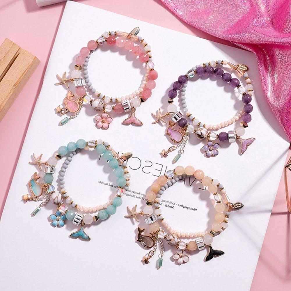 Vòng Tay Xâu Hạt 26 Eddie Có Thể Điều Chỉnh Phong Cách Hàn Quốc|Chuỗi Hạt Đeo Tay Hình Cá Voi Xinh Xắn