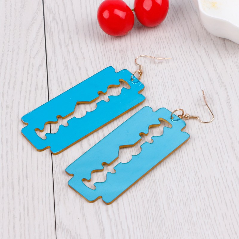 Set 2 đôi khuyên tai hình lưỡi lam độc đáo cá tính