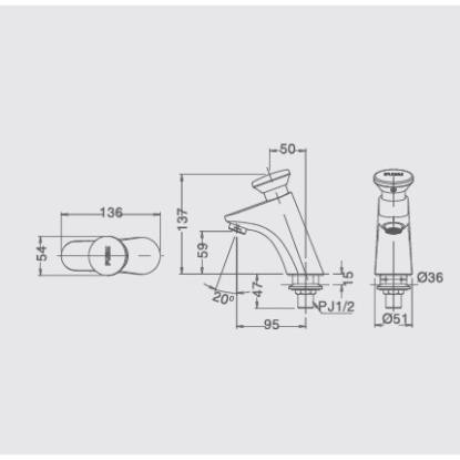 Vòi Lavabo Inax Lạnh Tự Động LFV-P02B, bảo hành chính hãng 02 năm