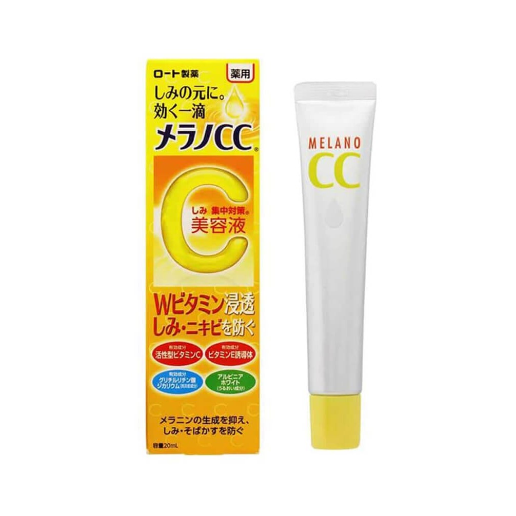 Tinh Dưỡng Trắng Da Làm Mờ Vết Sạm Da, Làm Mờ Đốm Nâu Và Vết Nám Rohto CC Melano Serum 20ml