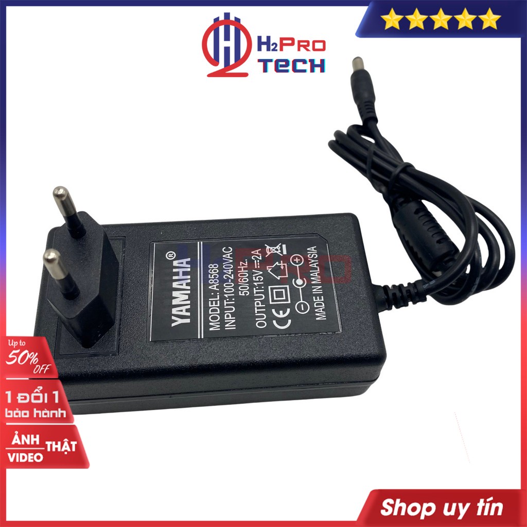 Củ Nguồn 15V 2A, Củ Nguồn Sạc Loa Kéo Yamaha Chân 5.5mm Cao Cấp, Sạc Acquy 12V, Loa Kéo Điện Áp Ổn Định - H2Pro Tech