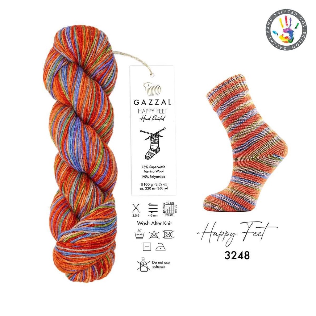 Len Merino Happy Feet - Nhập khẩu từ hãng Gazzal - 100gram dài 330m