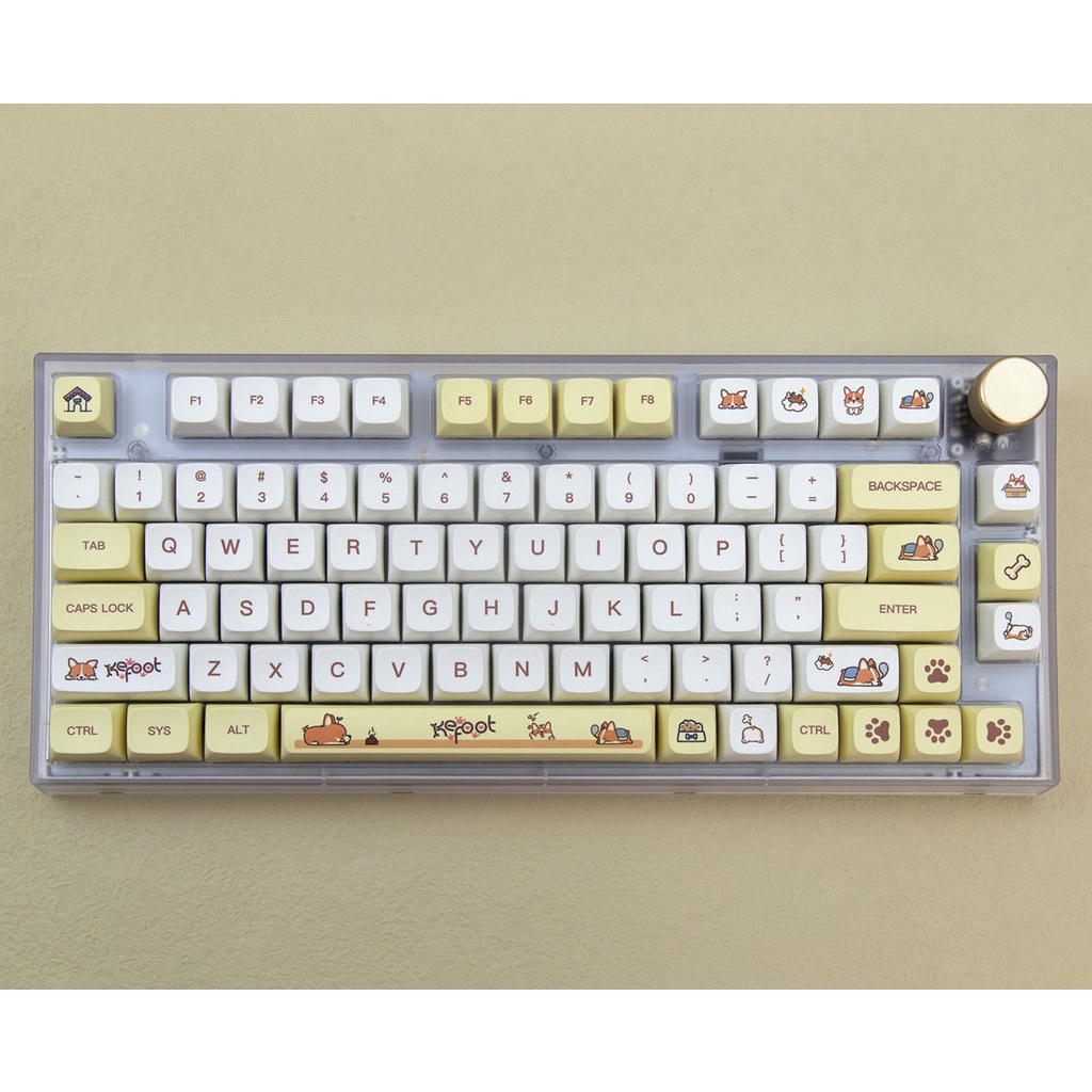 136 Phím Corgi Keycap XDA Hồ sơ Hình thú dễ thương PBT Thuốc nhuộm phụ Bàn phím cơ học Keycaps