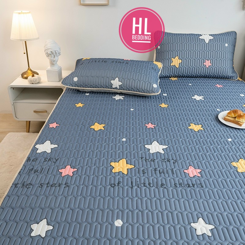 Chiếu điều hòa cao su non 5D Ngôi sao  HL Bedding vải lụa Tencel mát cao su non Latex mềm mịn đủ kích thước m6/m8/2m2