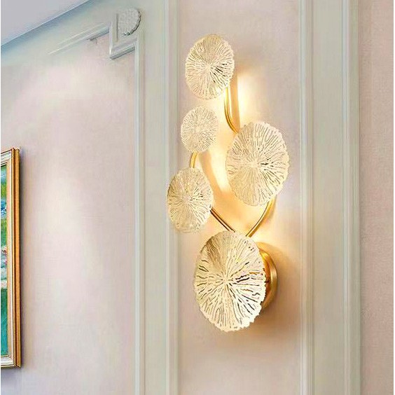 Đèn gắn tường trang trí hình lá sen inox xi vàng GT-852A-20, GT-839A-20 AL