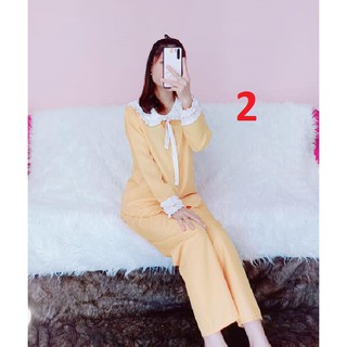 Bộ kate lụa nhún bèo - quần dài - ẢNH THẬT