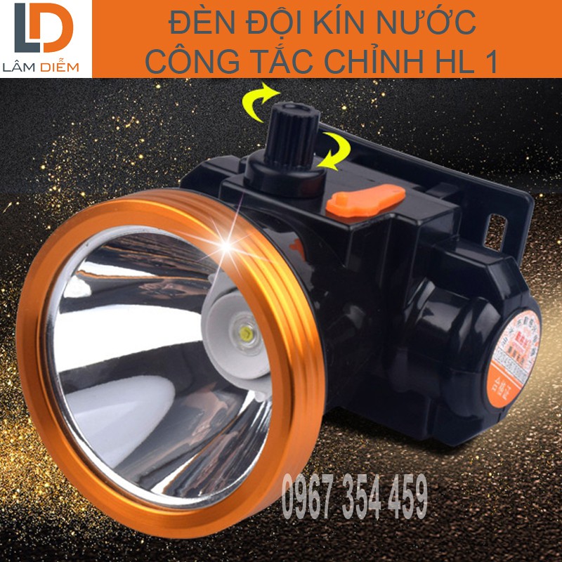 Đèn pin đội đầu sạc kín nước công tắc chỉnh HL1