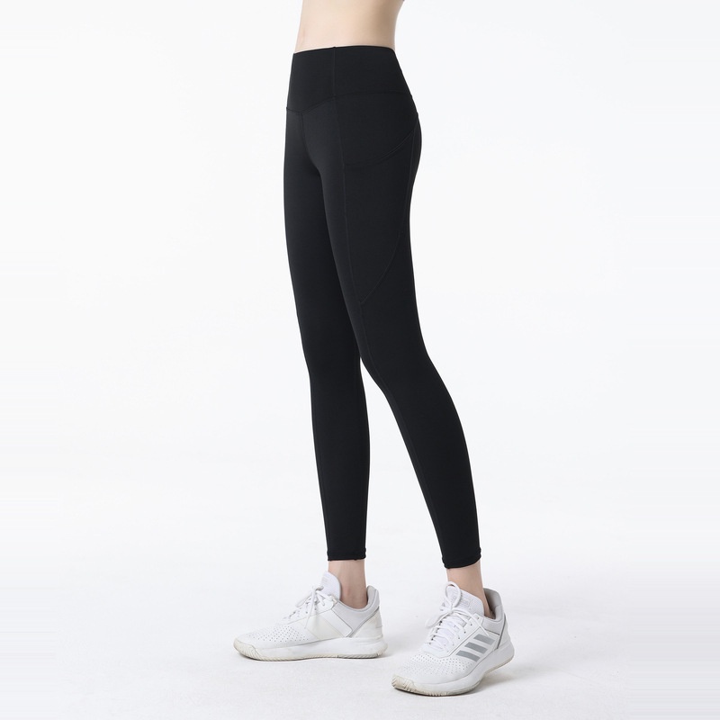Lululemon nude yoga quần dành cho nữ có túi bên hông cạp quần thể dục đàn hồi ck619